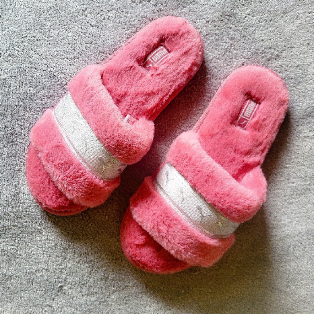 New Pink Puma Slippers